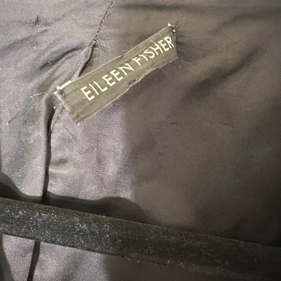 Eileen Fisher Leather black moto biker jacket Asymmetrical zip size small - Picture 10 of 16